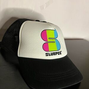 Slurpee Logo Trucker Hat - White Front with Neon Accent